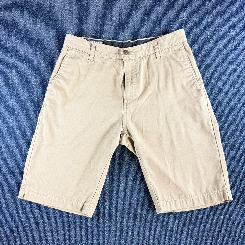 Volcom Frickin Modern Stretch Chino Shorts Mens 29 Khaki Tan Twill Skate Casual